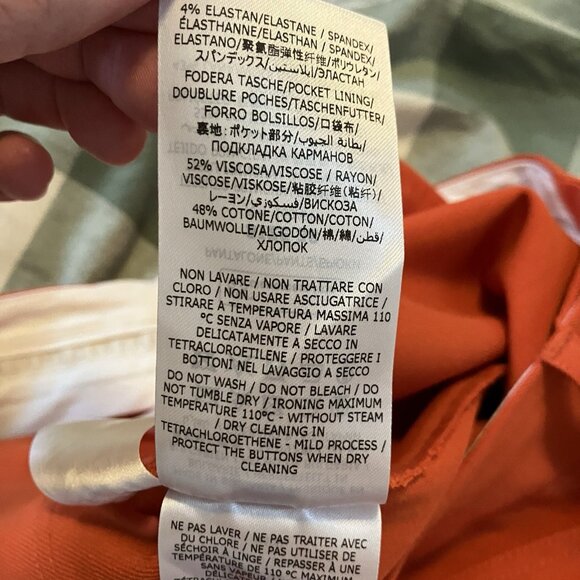 Stella McCartney High Rise Pleated Pants Womens 2 Tangerine Wool Crop Flare - Picture 11 of 16